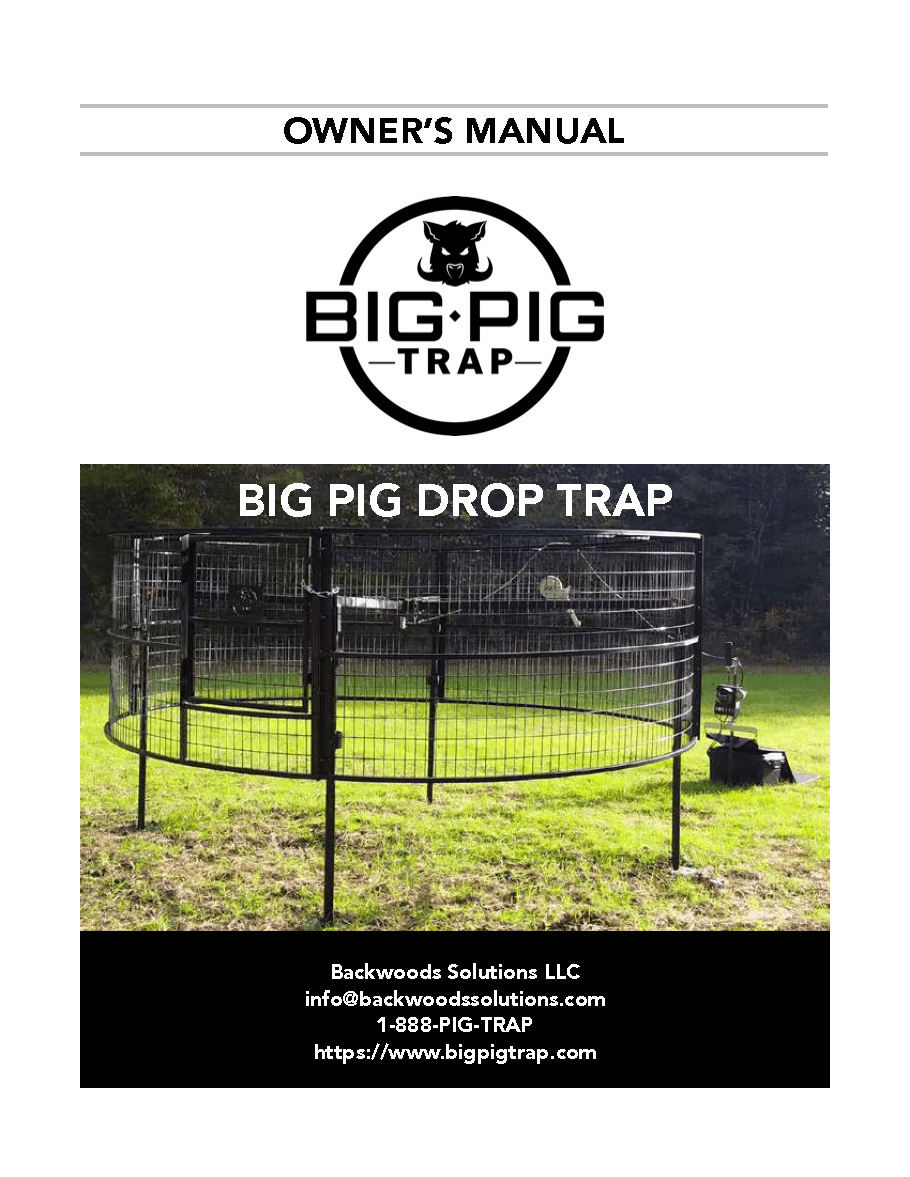 Big Pig Drop Trap User Manual Cover