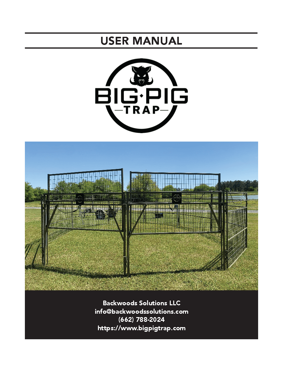 Big Pig Panel Trap User Manual Cover